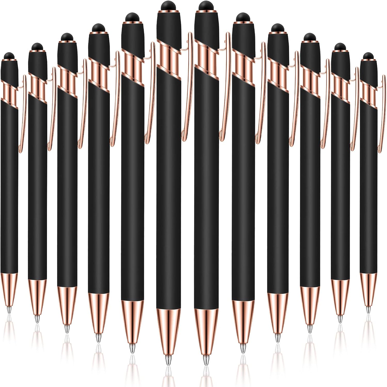 12-Pack Metal Ballpoint Pens with Stylus Tip